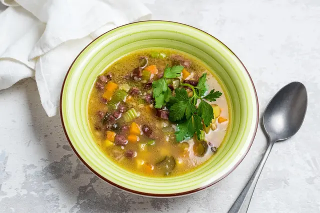 Smoked Sausage & Barley Groat Soup