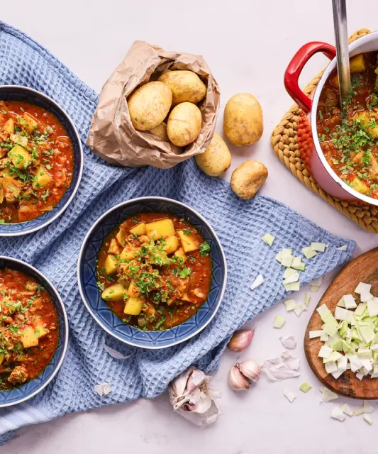 Moroccan soup with minced meat & cabbage