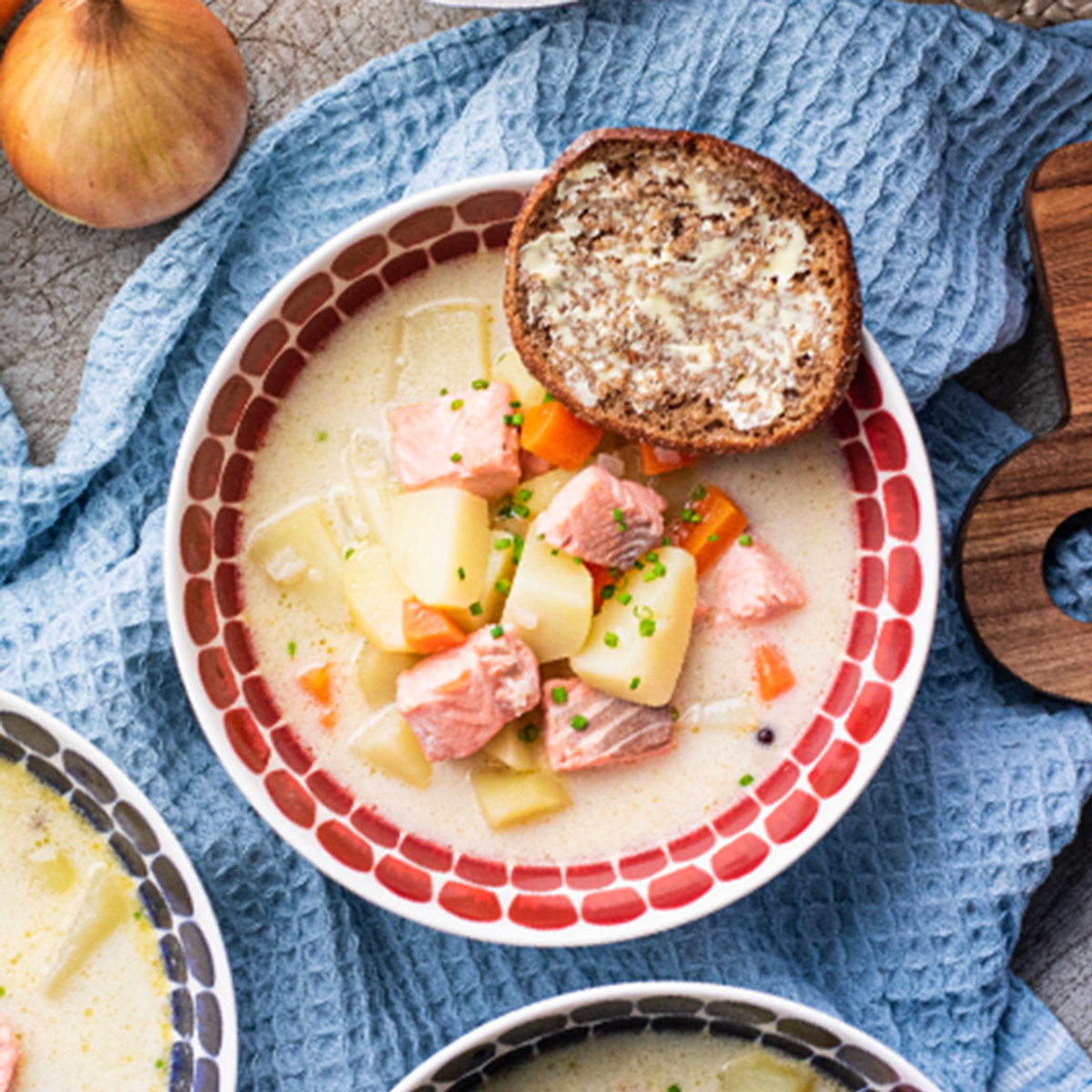 Creamy Salmon Soup &amp; Rye Bread | Yummy