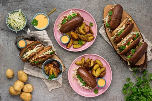 Sloppy Joe hodarit jauhelihalla & paahdetut lohkoperunat