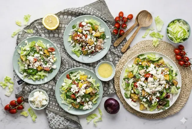 Roasted Potato Salad with Tuna and Balkan Cheese