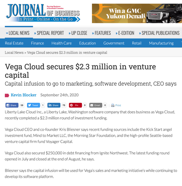 Vega Cloud secures $2.3 million in venture capital