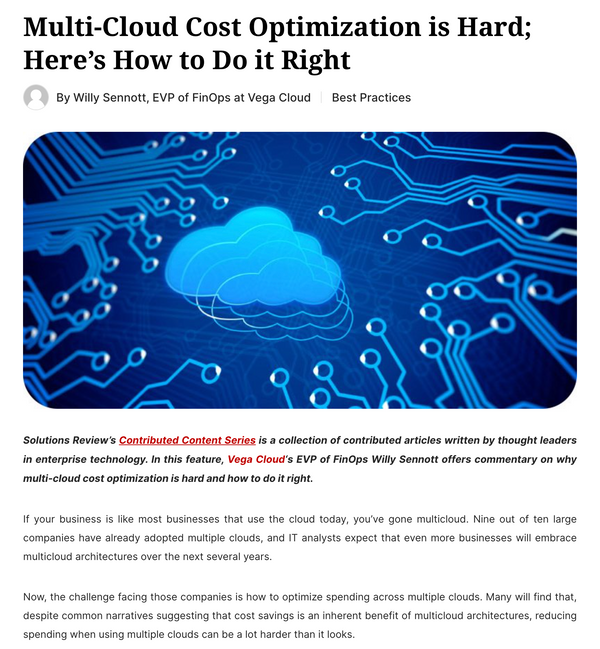 Multi-Cloud Cost Optimization is Hard; Here’s How to Do it Right