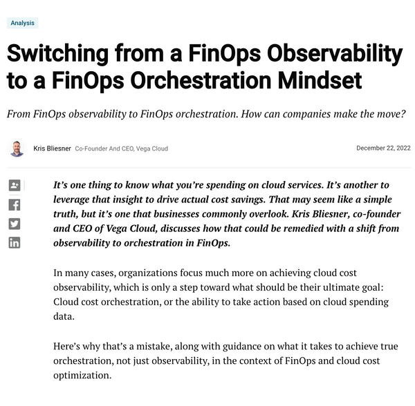 Switching from a FinOps Observability to a FinOps Orchestration Mindset