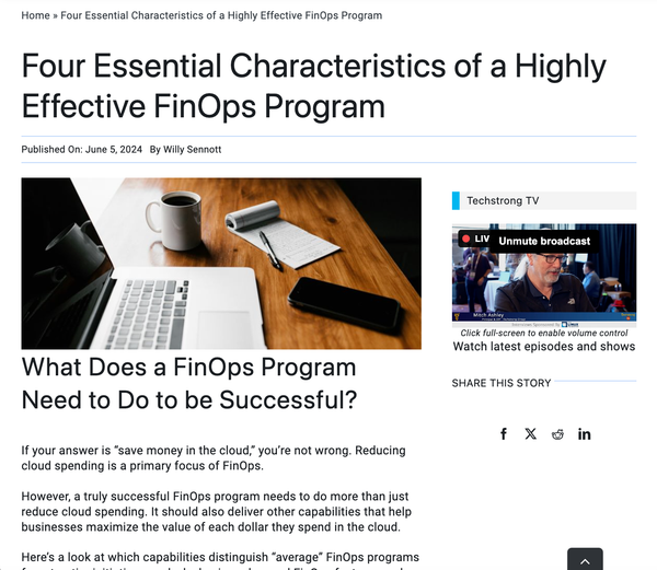 Four Essential Characteristics of a Highly Effective FinOps Program