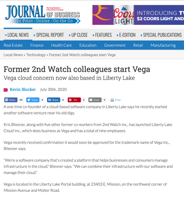 Former 2nd Watch colleagues start Vega