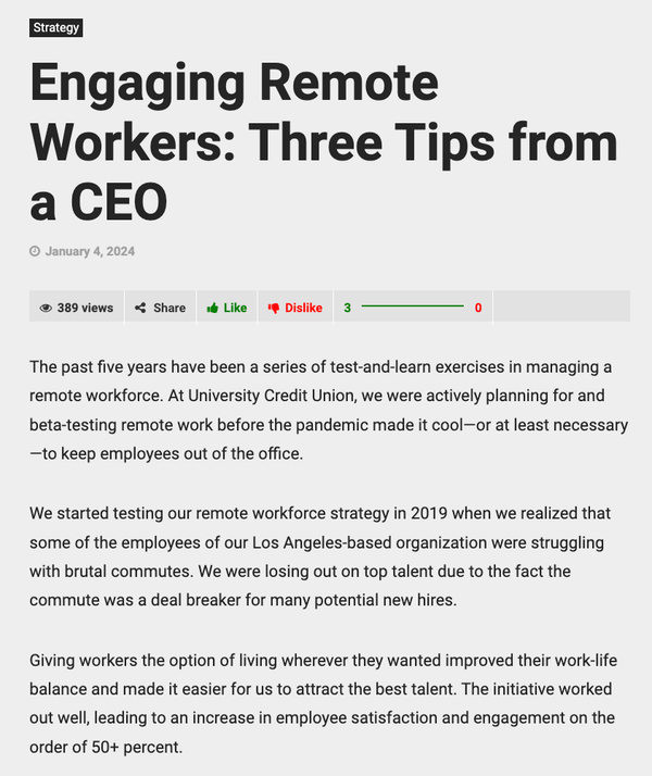 Engaging Remote Workers: Three Tips from a CEO