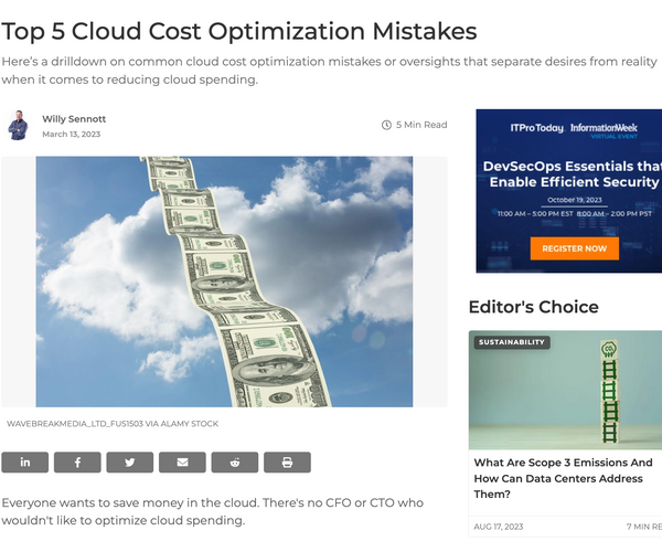 Top 5 Cloud Cost Optimization Mistakes