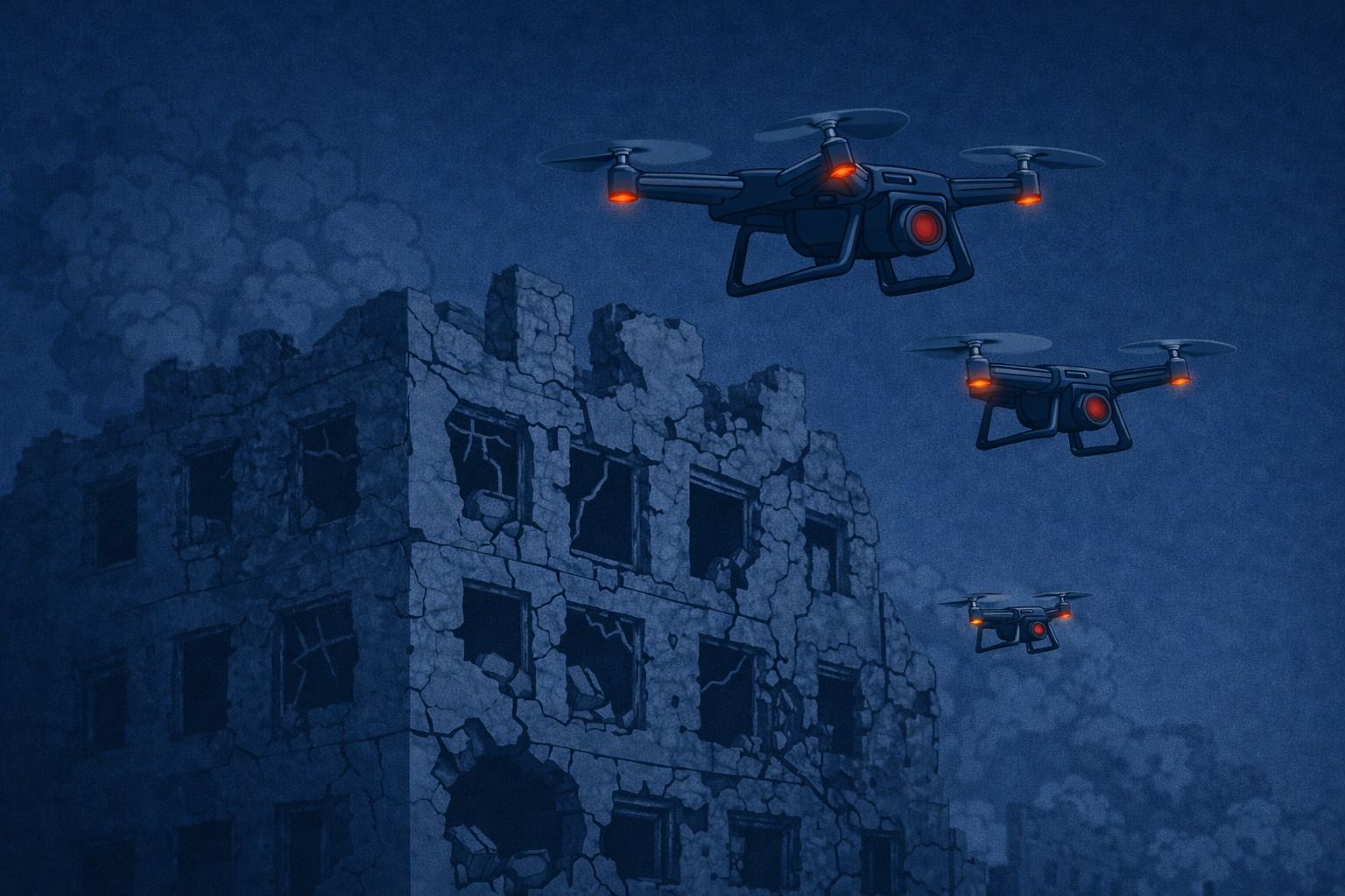 Drone attack cartoon