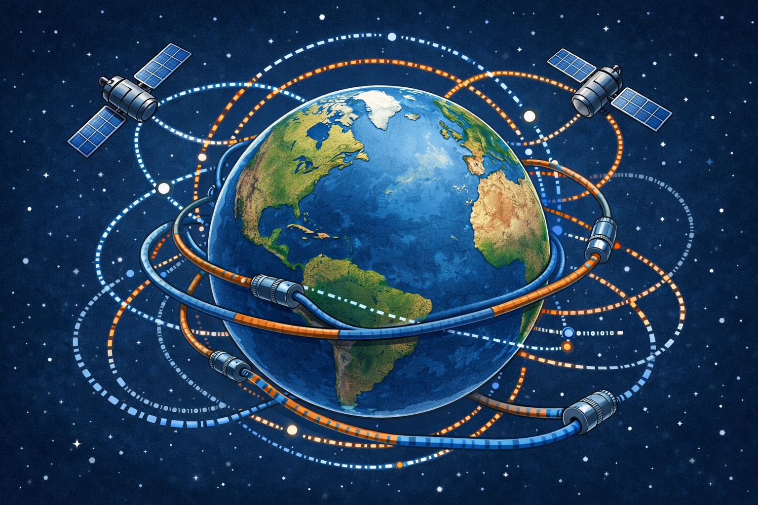 Globe With Technology From Space