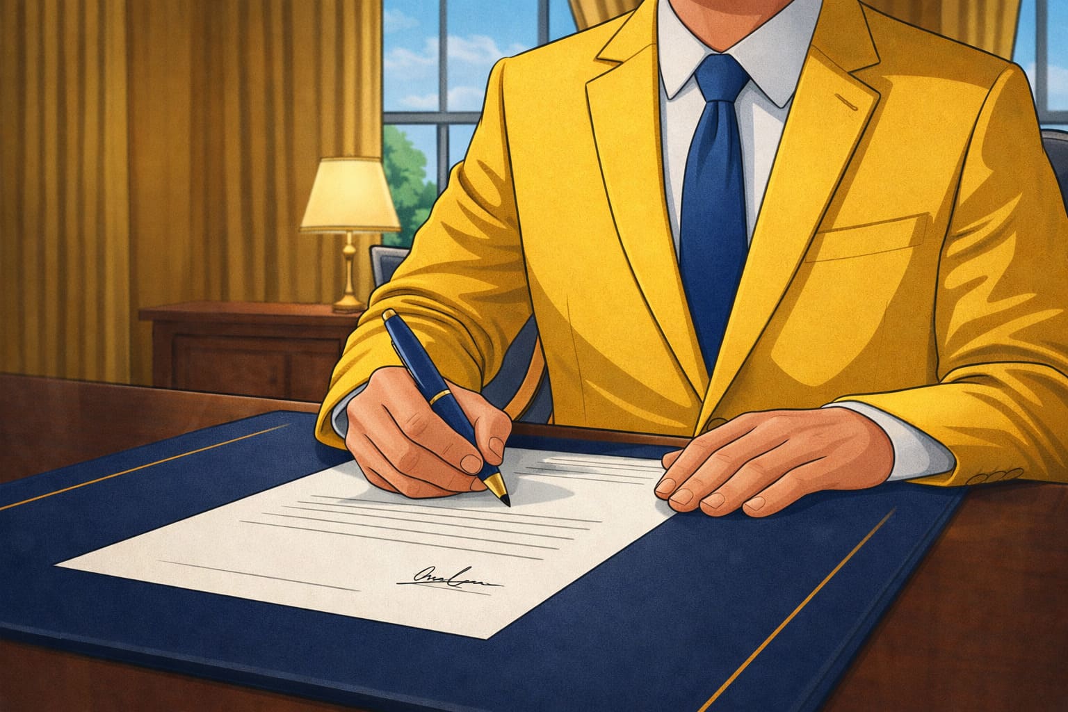 Deal Signed By Man In Yellow Suit