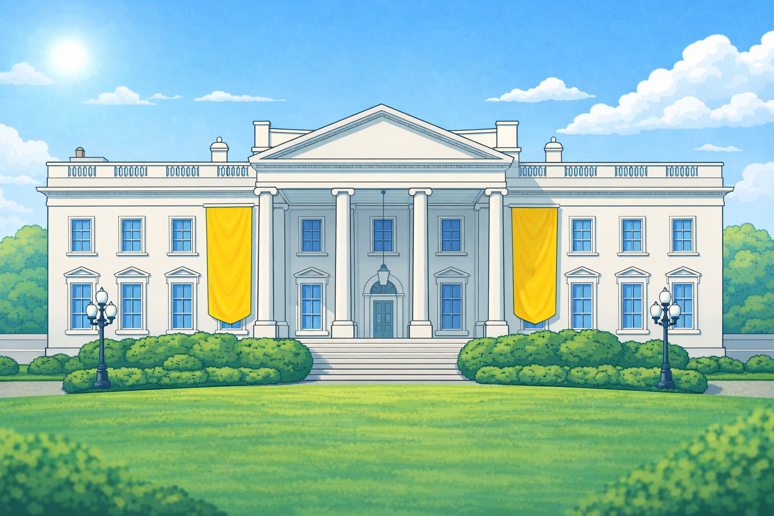 Parliament Building Yellow Flags