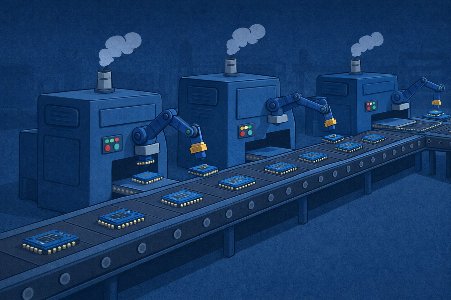 Chip factory cartoon