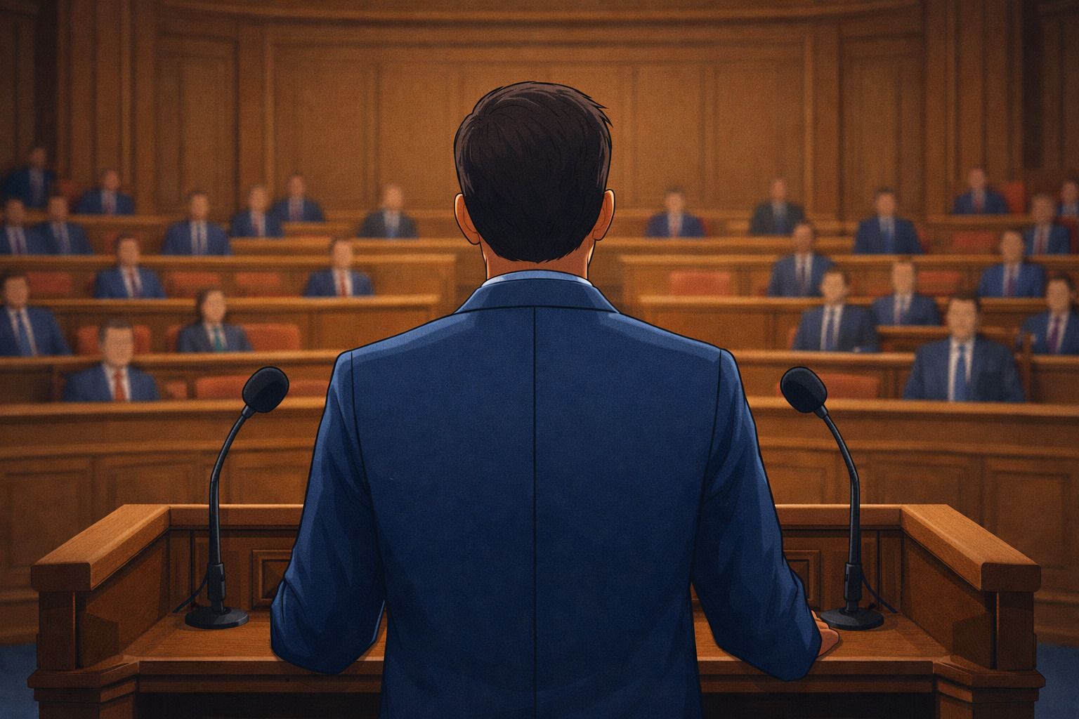 Parliament speech cartoon