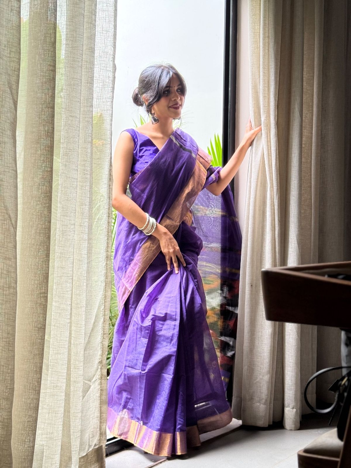 Ikat soft cotton saree view 3