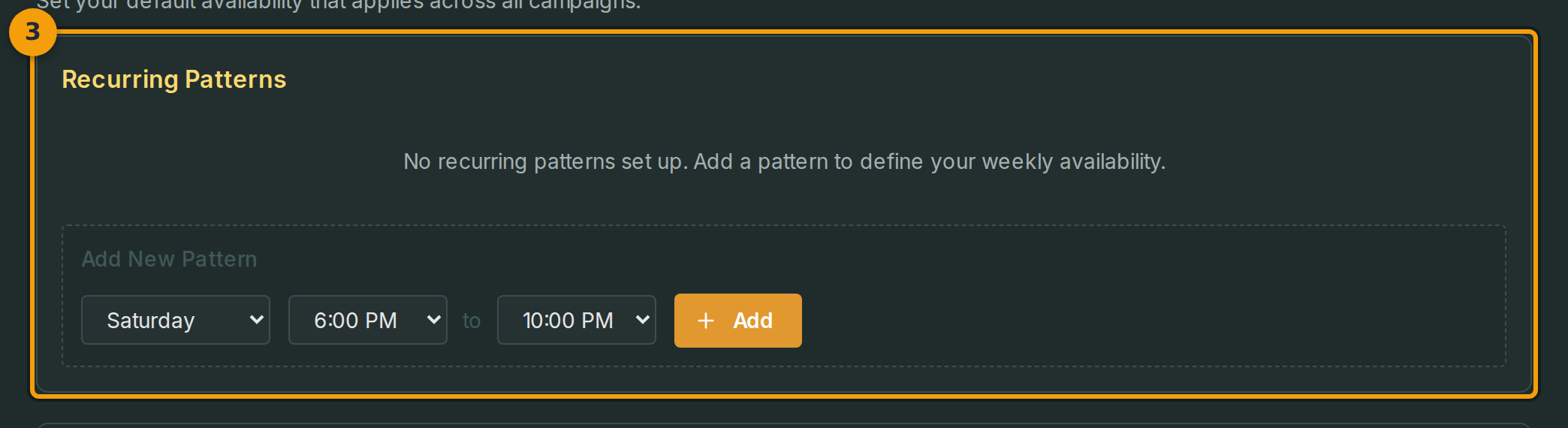Review your existing availability windows