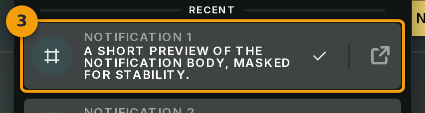 Open or dismiss individual notifications