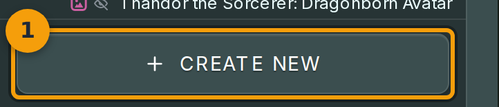 Open the create menu in The Forge
