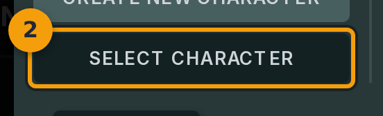 Auf Select Character klicken, um den Kader zu durchsuchen