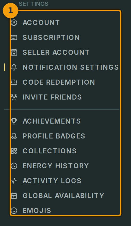Den Tab „Notification Settings