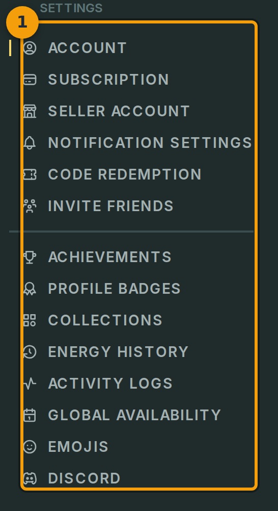 Open Your Account and find the tab bar
