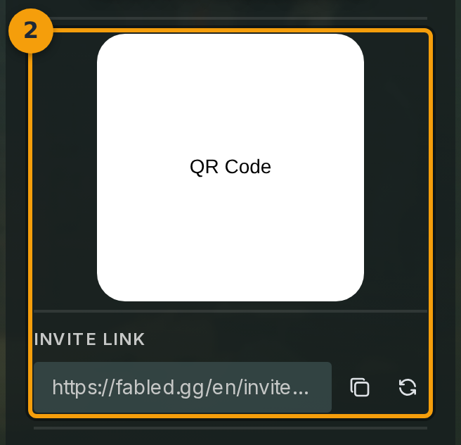 Udostępnij link zaproszenia lub kod QR