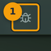 Click the bug icon in the top navigation