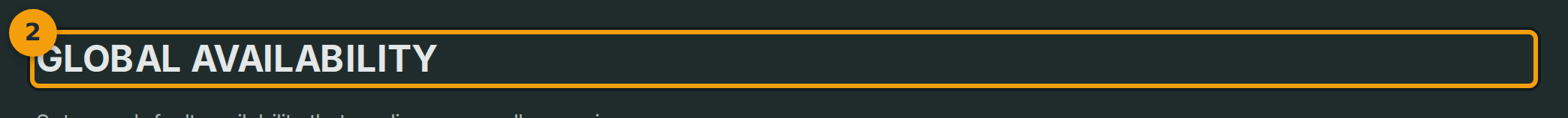 Confirm you are on the Global Availability panel