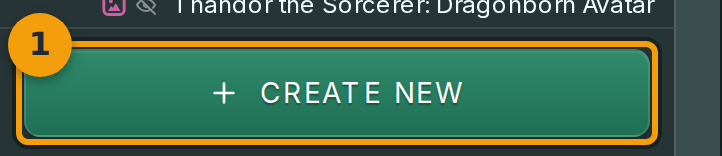 Open the create menu in The Forge