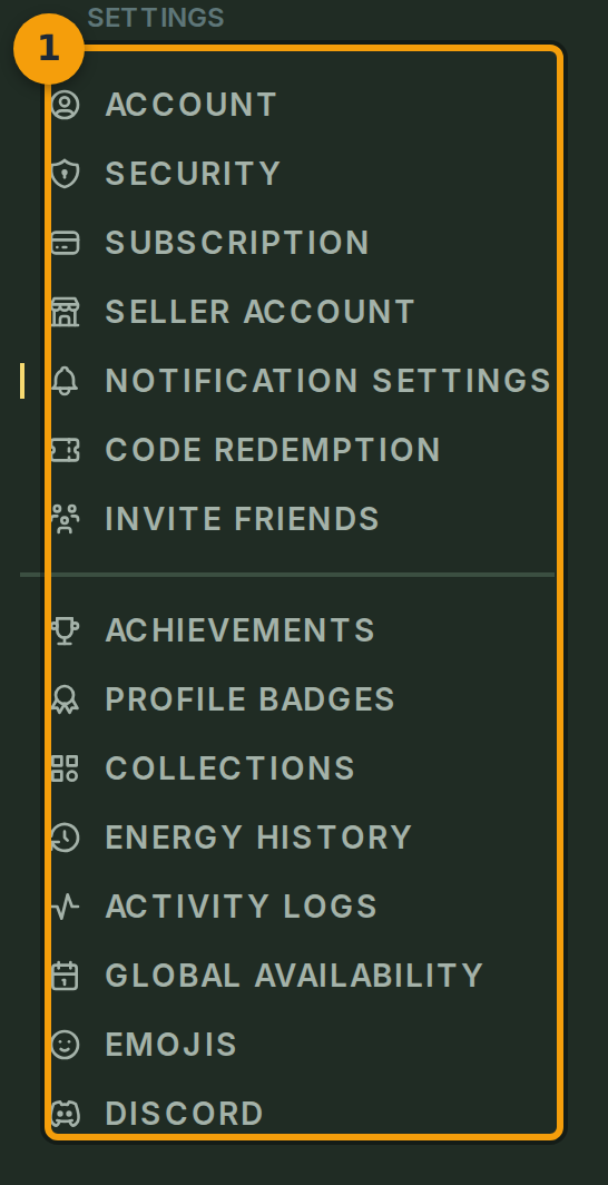 Open Notification Settings from the account sidebar