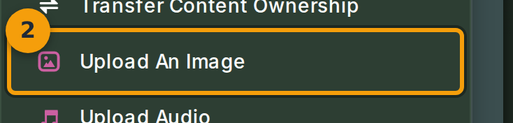 Wybierz Upload Image z menu