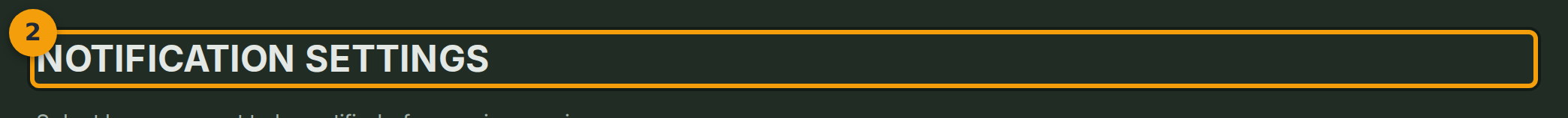 Confirm you are on the Notification Settings panel