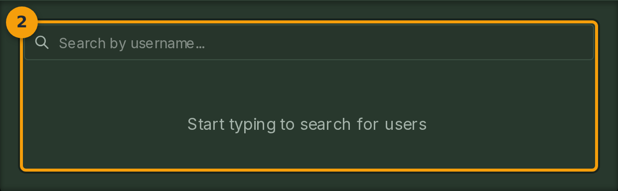Type the username you want to find