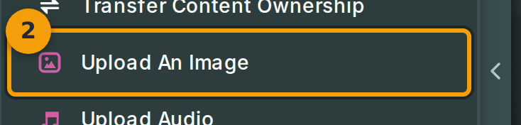 Select Upload Image from the creation menu
