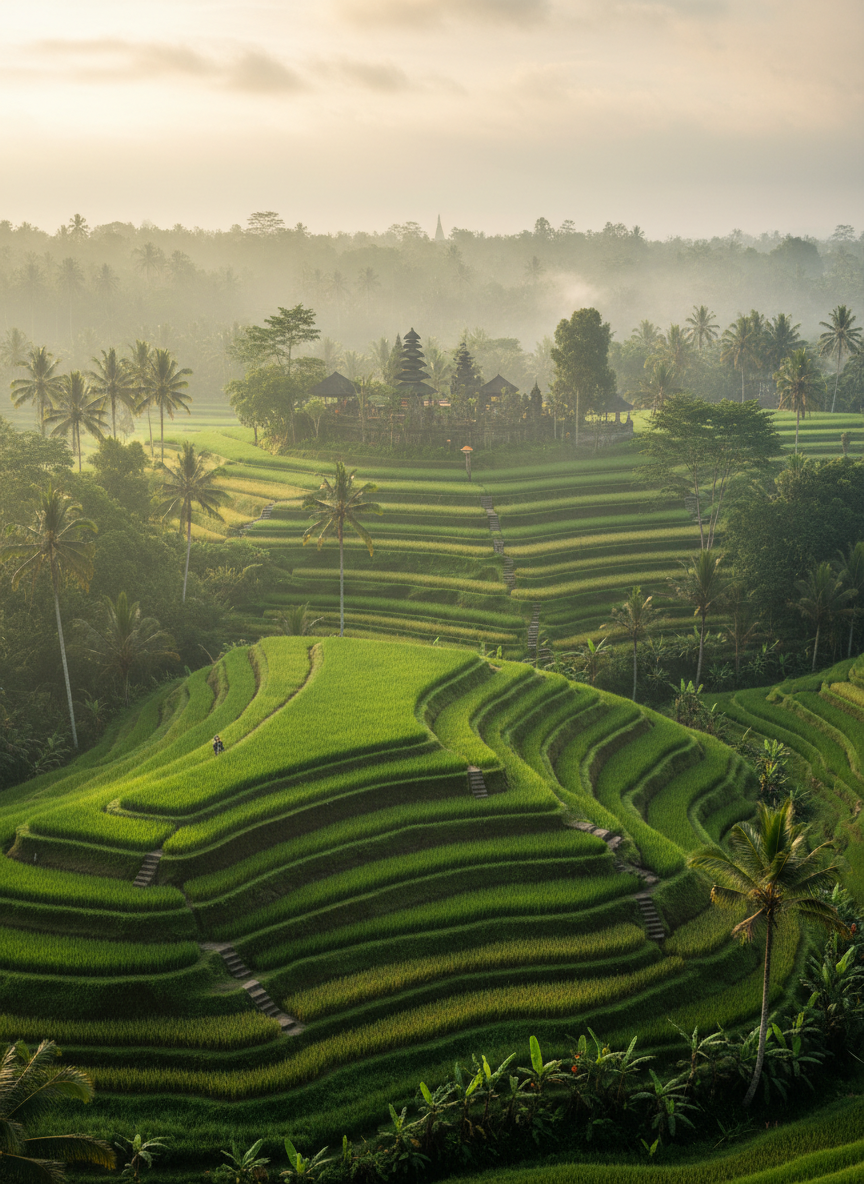 Temples, rice fields, and reef breaks