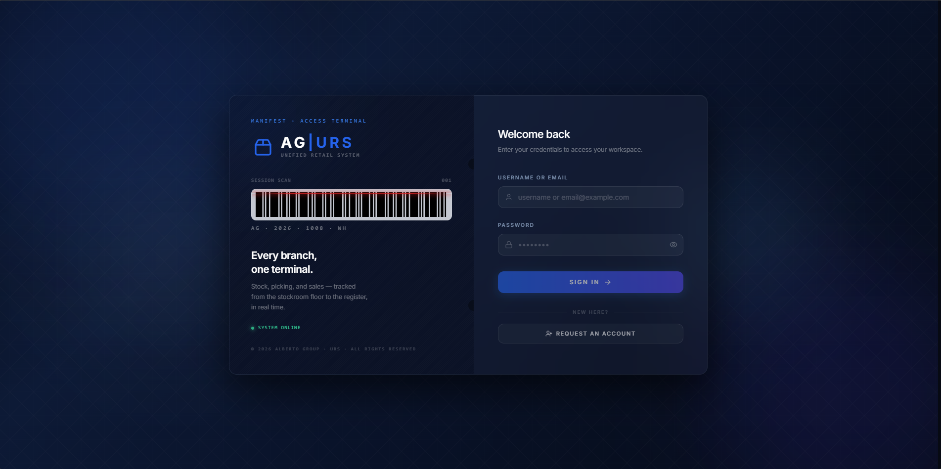 AGURS: Retail & Warehouse Management Platform — product screenshot