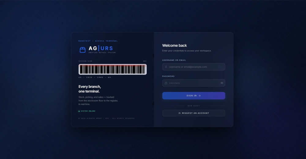 AGURS: Retail & Warehouse Management Platform — product screenshot