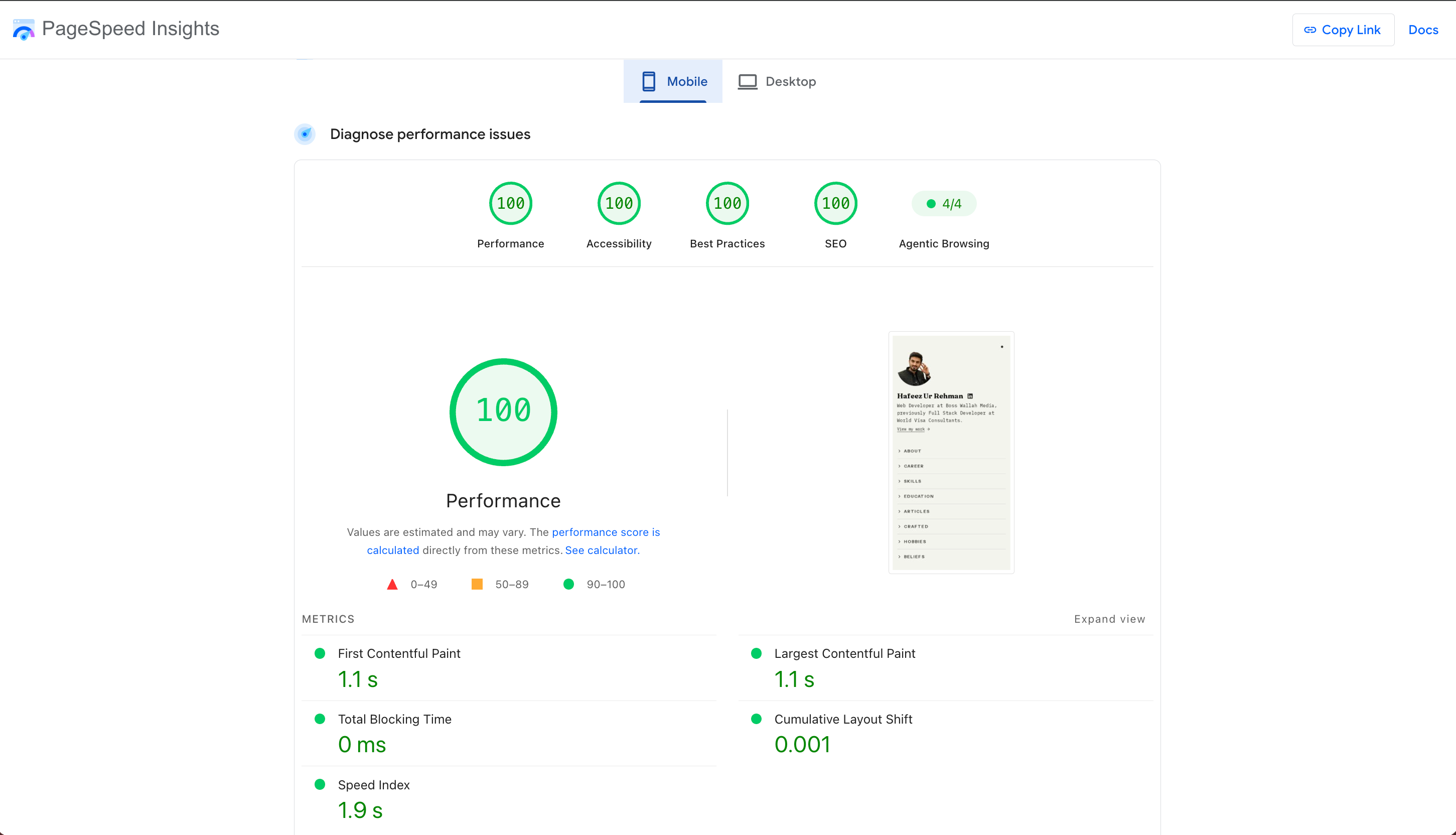 How I got a perfect 100 on Google PageSpeed Insights