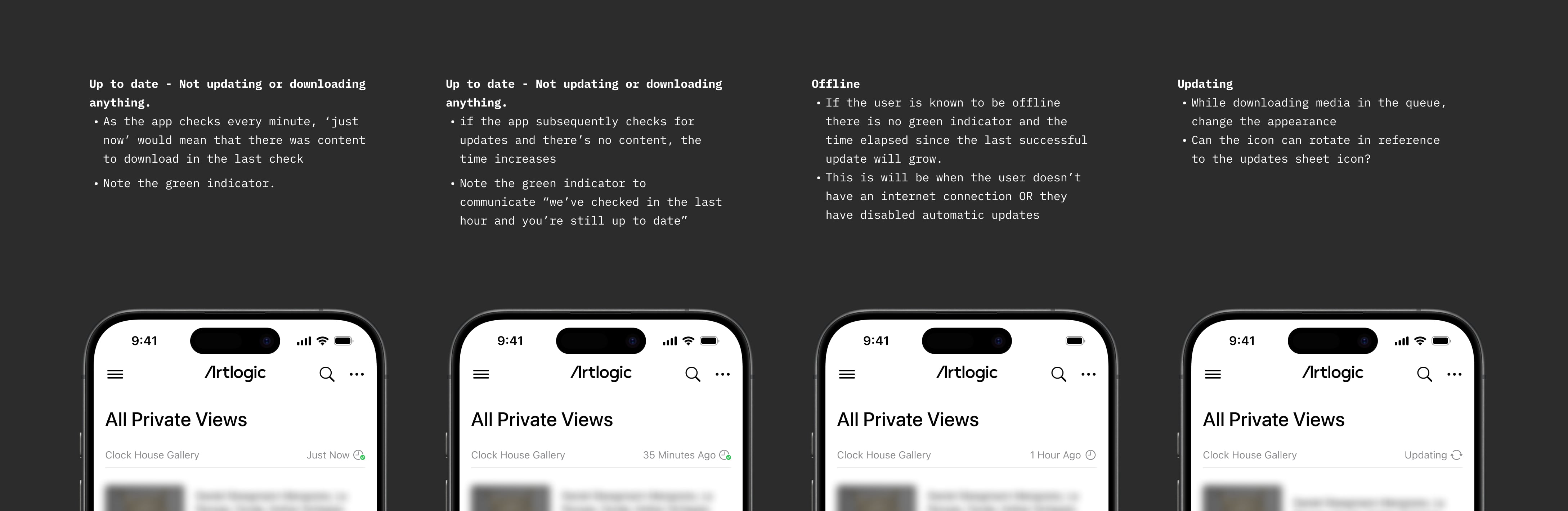 Artlogic app download status.