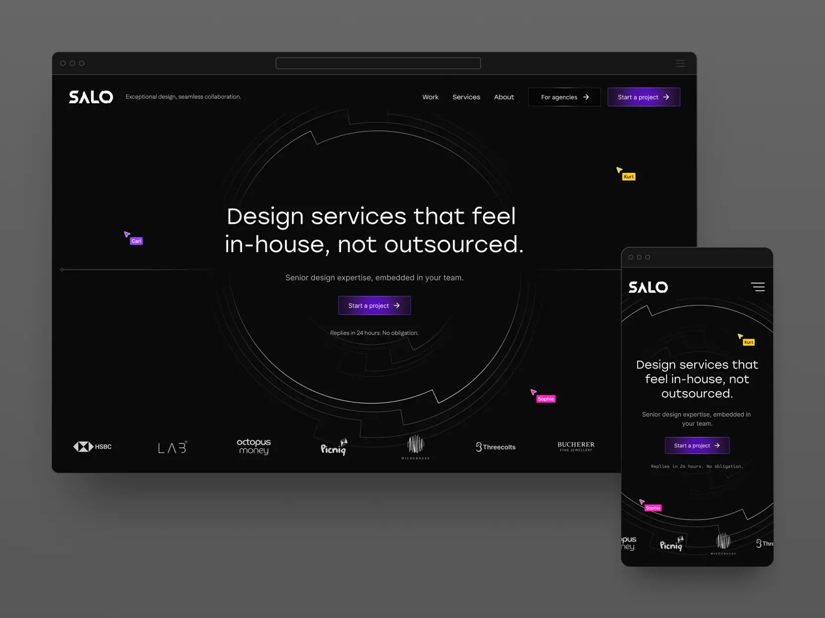 Mockup of homepage.