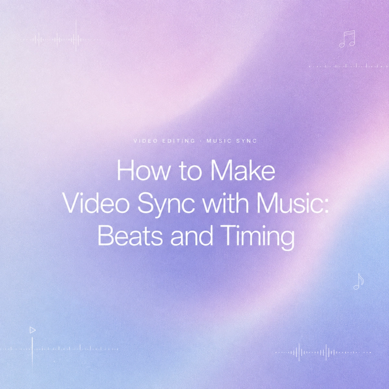 Introductory title card explaining how to make video sync with music using beats and timing for better edits.