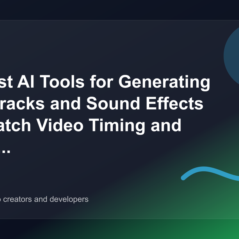 The Best AI Tools for Generating Soundtracks and Sound Effects That Match Video Timing and Pacing (2026 Guide) cover image