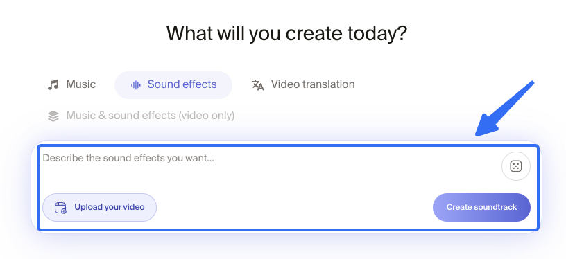 Interactive prompt box to generate custom free meme sound effects for video edits.