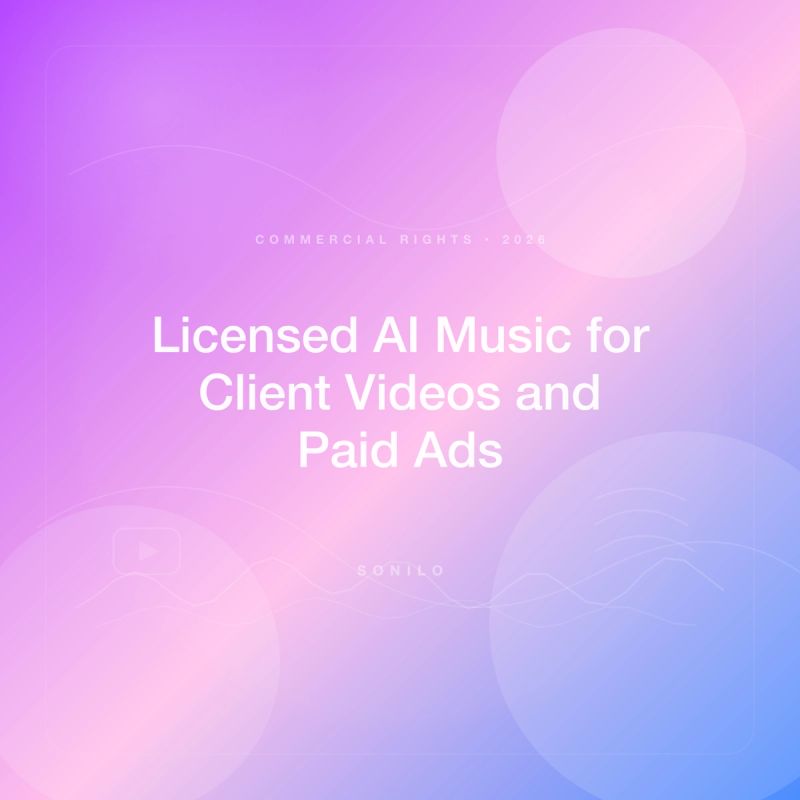 How to Get Licensed AI Music for Client Videos and Paid Ads (Without Getting Your Client Sued) cover image
