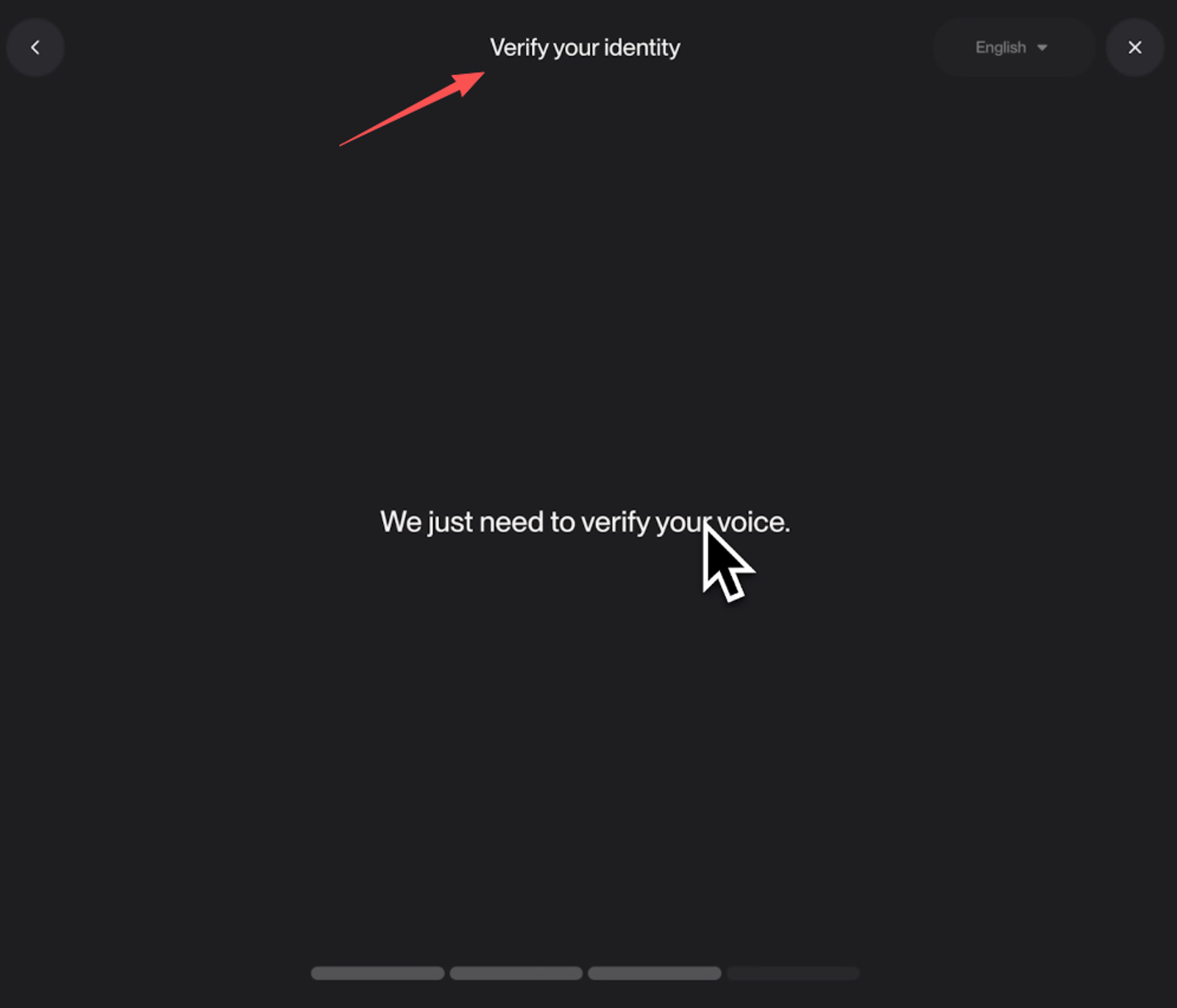 Security screen prompting users to verify their identity before finalizing their personalized custom suno v5.5 voices setup.