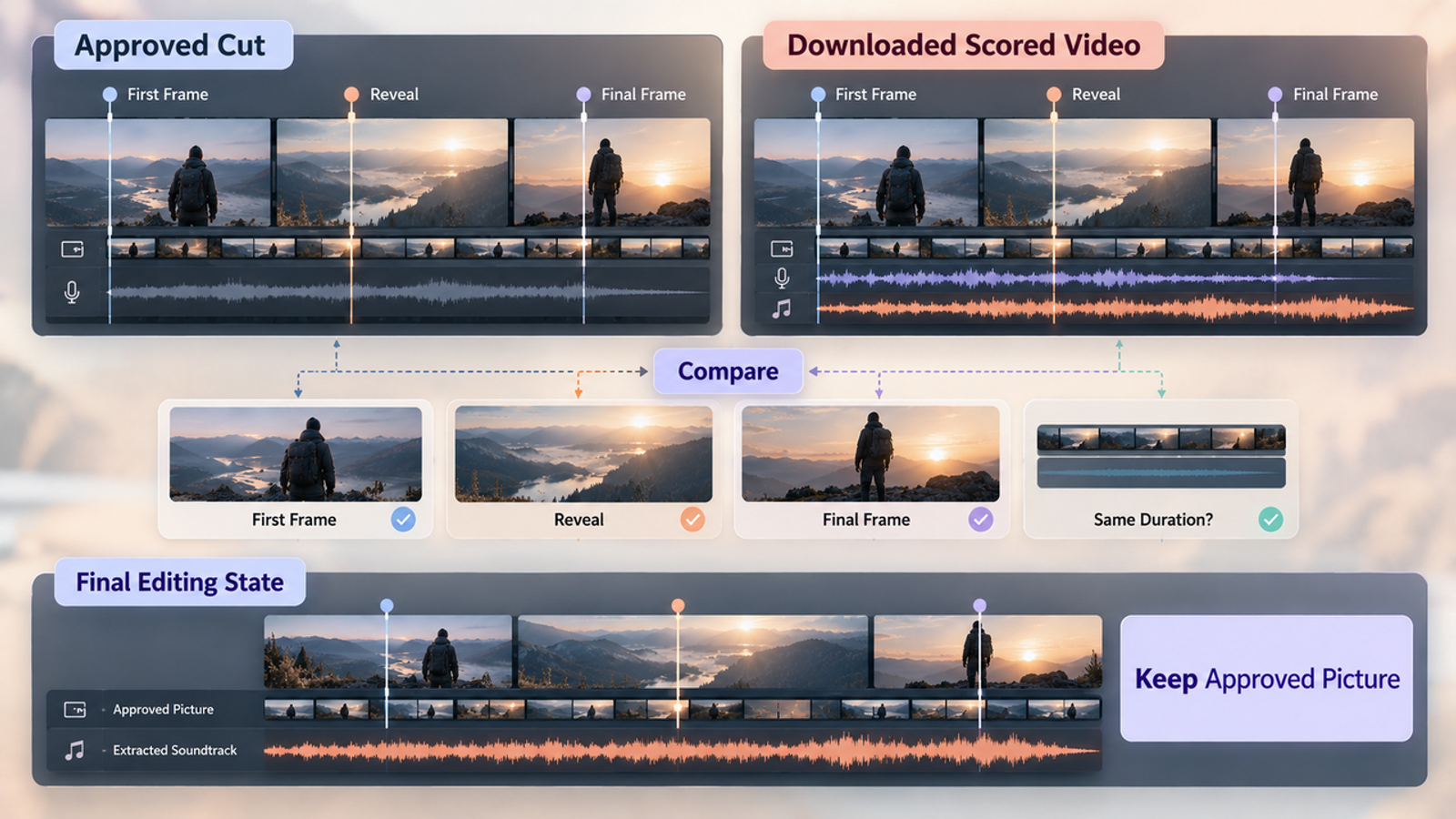 Sync your downloaded mureka ai scored video with the approved cut to maintain your final editing picture state.