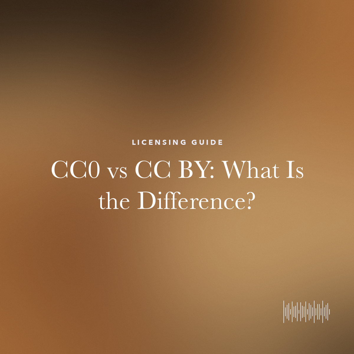 Title card reading "CC0 vs CC BY: What Is the Difference?" on an amber gradient.