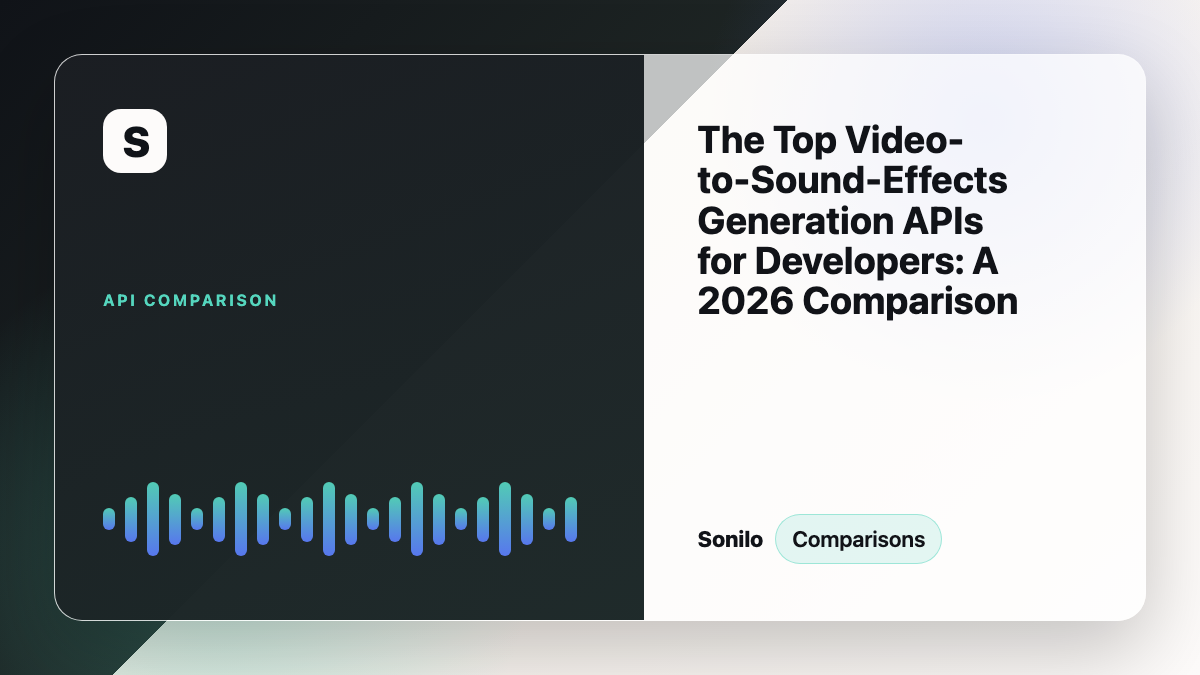 The Top Video-to-Sound-Effects Generation APIs for Developers: A 2026 Comparison cover image