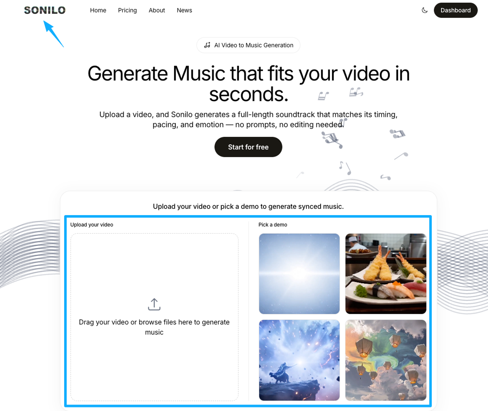 Use the Sonilo homepage to generate custom soundtracks and learn how to add music to a video on iphone effortlessly.