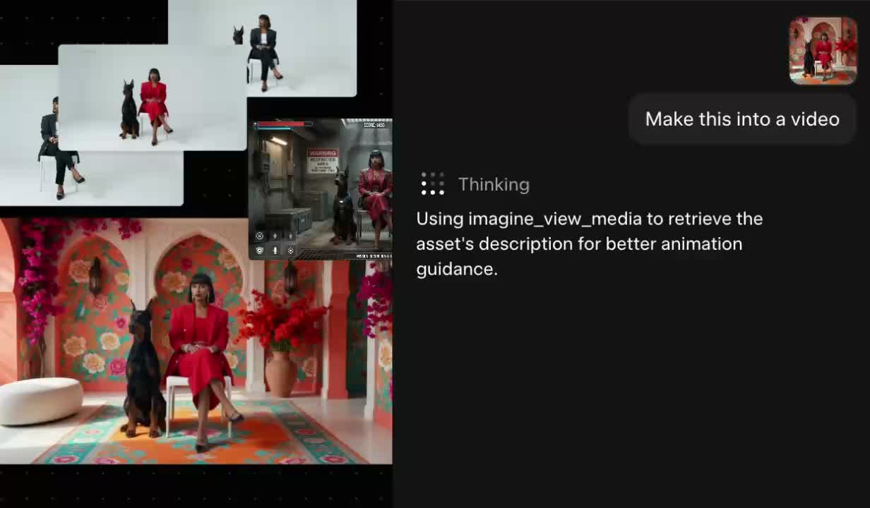 Process showing creating a video with Grok Imagine soundtrack from a still image sequence.